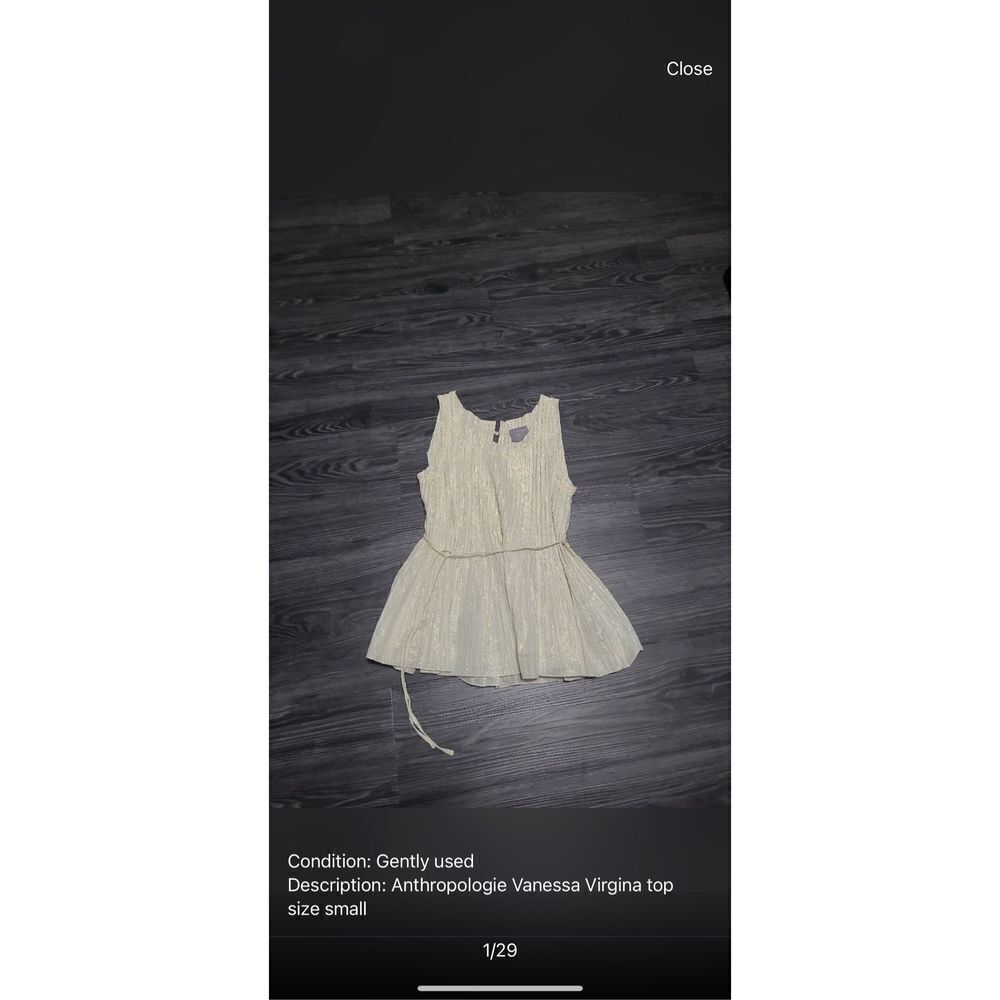 Anthropologie Vanessa Virginia Sleeveless Top - Picture 2 of 2